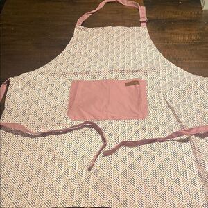 Geometric Pink and cream Apron